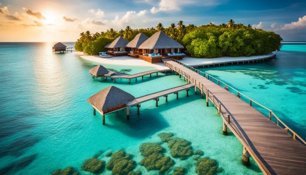 Maldives overwater bungalows